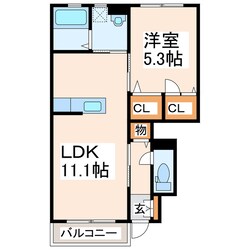 鯰 徒歩4分 1階の物件間取画像